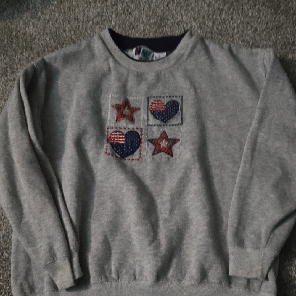 Bold Gray Vintage Sweatshirt with Collar